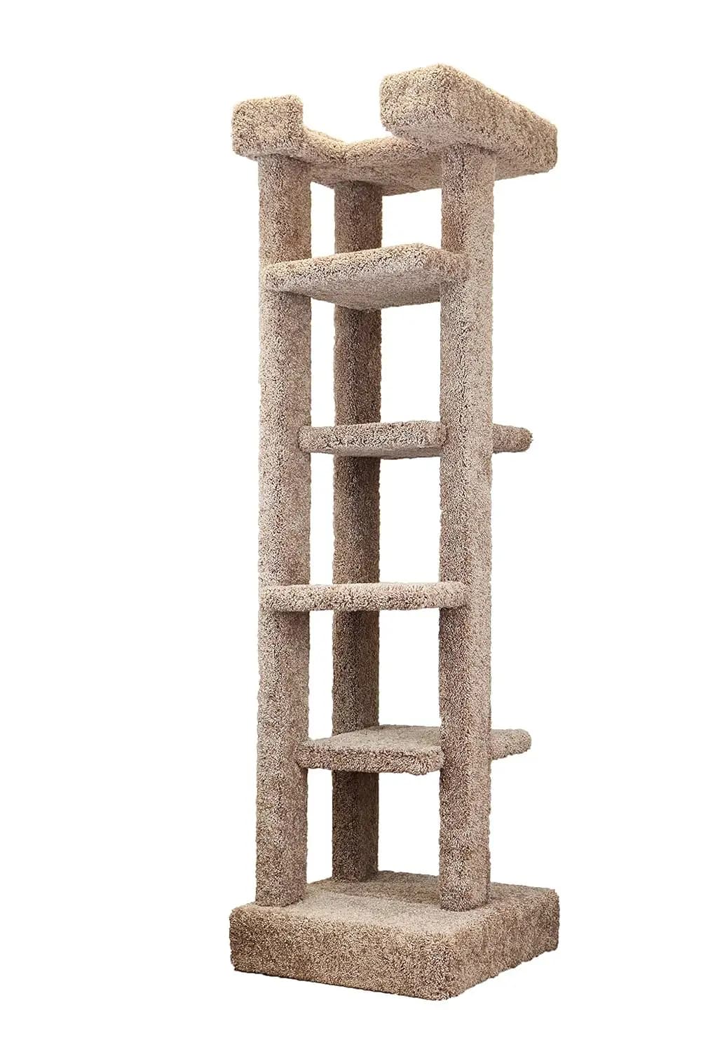Solid Wood 5-Level Large Cat Tree Tower with Scratching Posts & Condo for Indoor Cats, Customized