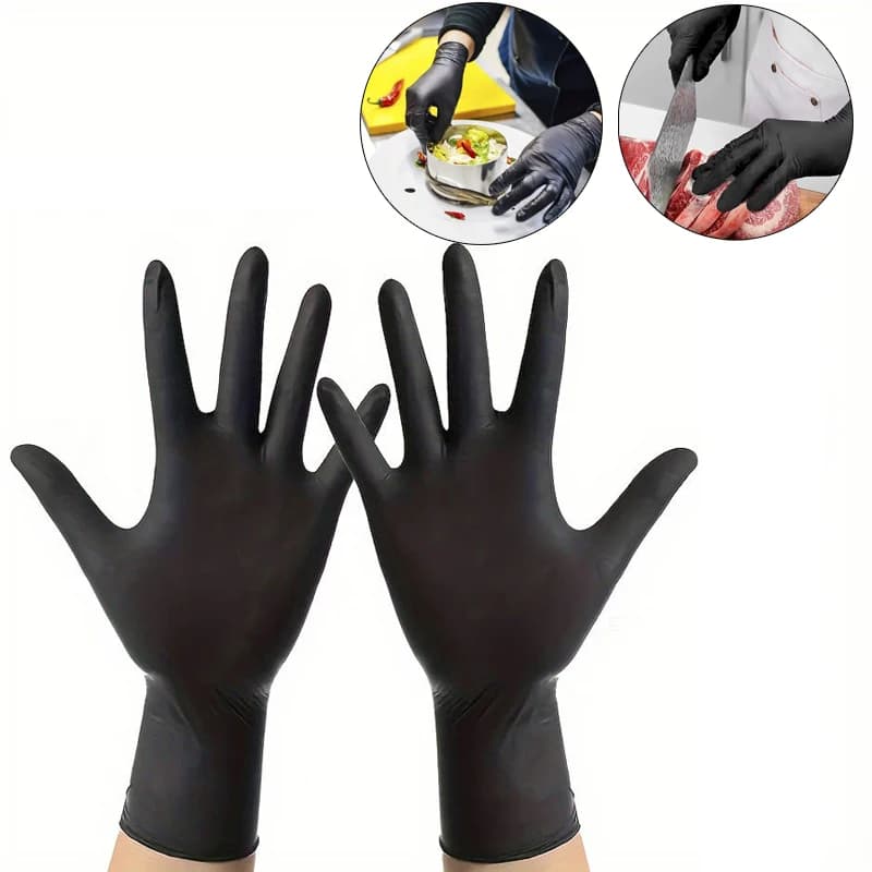 Guanti monouso in nitrile - Guanti durevoli compatibili con touchscreen senza lattice Guanti senza polvere in lattice per la pulizia della cucina