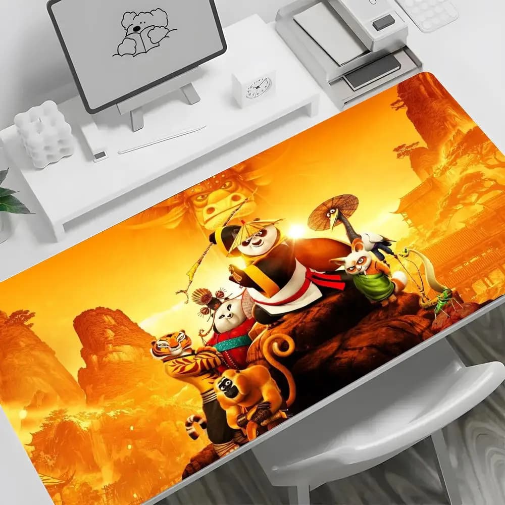Tappetino per mouse Kung Fu Panda, tappetino per tastiera grande, tappetino per mouse da gioco in gomma antiscivolo, tappetino per laptop antiscivolo 600x300