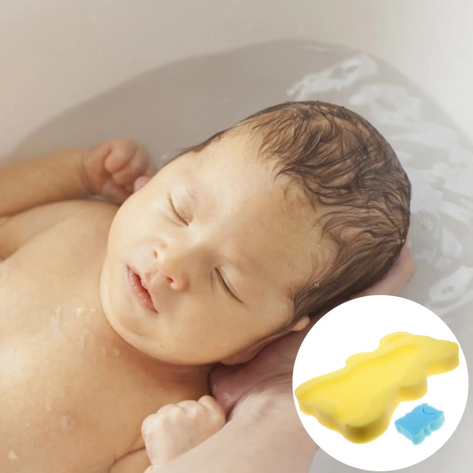 1 Pezzo Tappetino Spugna per Bagno Neonato, Spesso, a Forma di Cartone Animato, Antiscivolo, Cuscino da Bagno per Neonati per Lavabo, Vasca, Inodore, Delicato sulla Pelle