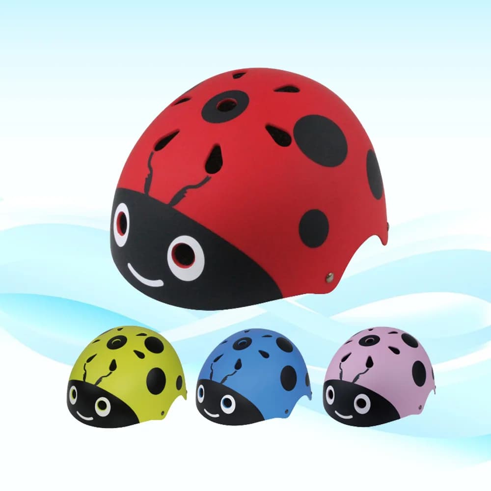 50-54CM Caschi da pattinaggio a rotelle coccinella per bambini Beetle Bambini Bici Ciclismo Attrezzatura protettiva per sport all'aria aperta