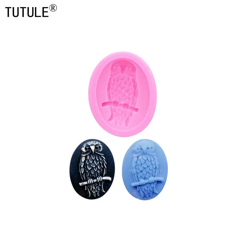 Gufi resina argilla articolo di gioielli stampo in Silicone a goccia accessori per gufi fai da te portachiavi stampo in Silicone gufi stampo per torta fondente al cioccolato