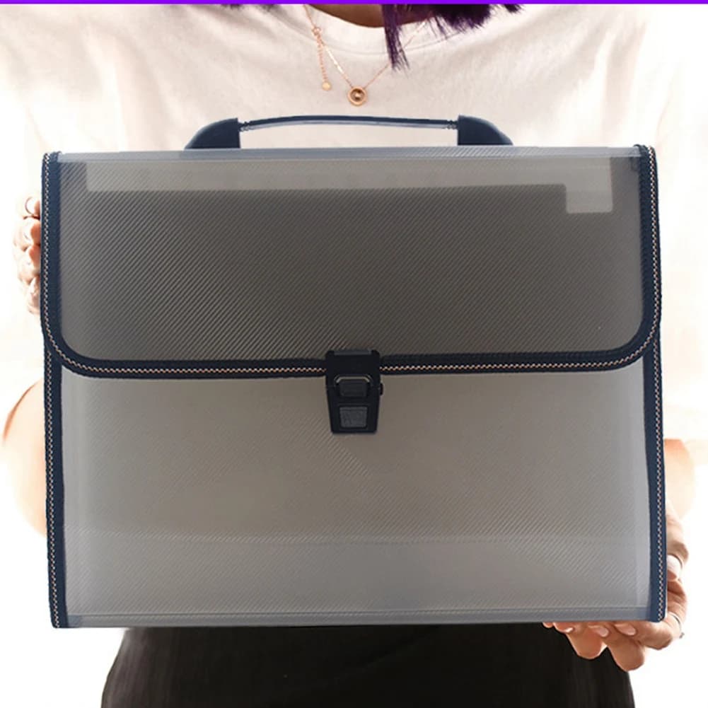 Delicate Texture-Portable Expanding File Folder 13 Pocket A4 Accordion File Document Organizer Test Paper Folder For Paper And D