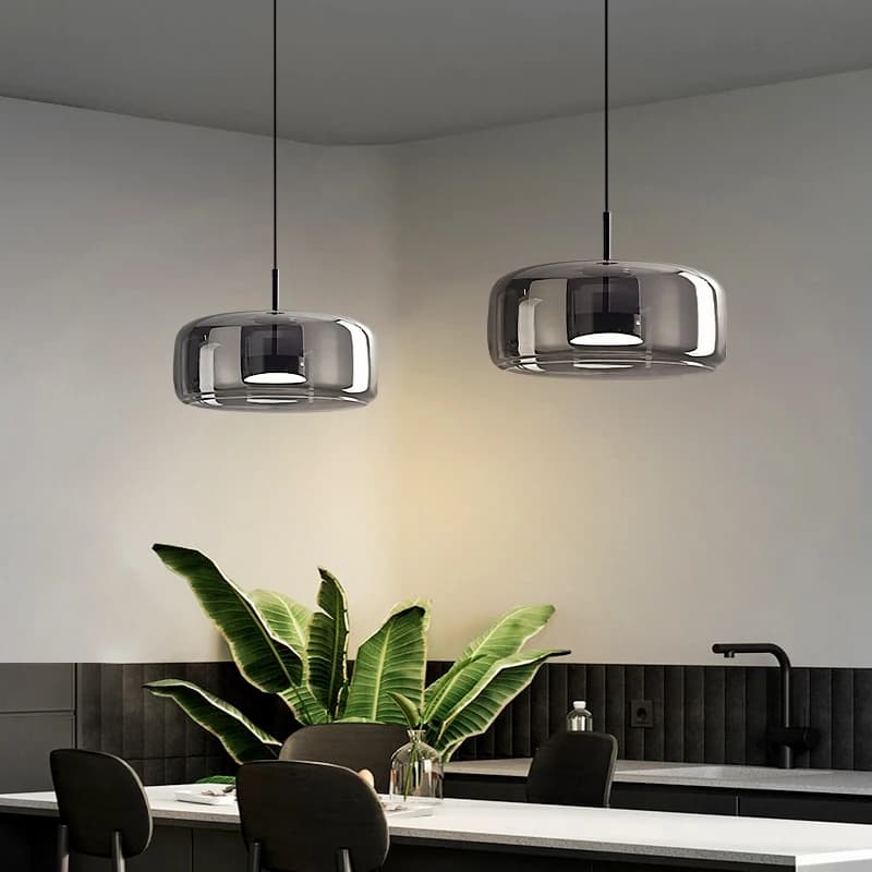 Lampada a sospensione moderna in vetro Lampadari a led per sala da pranzo Lampade a sospensione Lampade a sospensione per soffitto Lampada a sospensione illuminazione interna