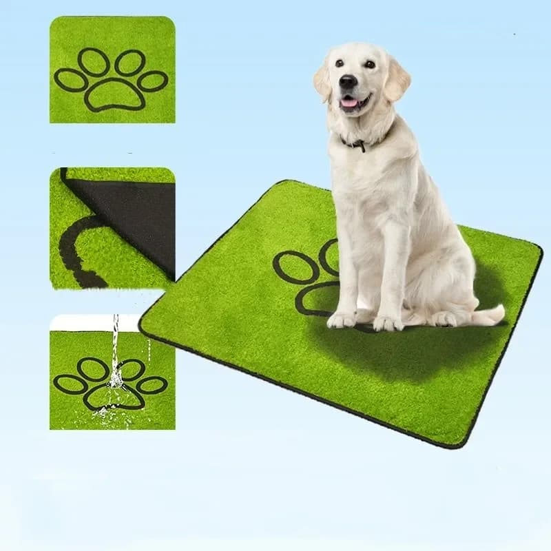 Tappetino lavabile per animali domestici in erba finta Tappetino per vasino impermeabile anti-perdite per cani e gatti con supporto antiscivolo per uso interno/esterno