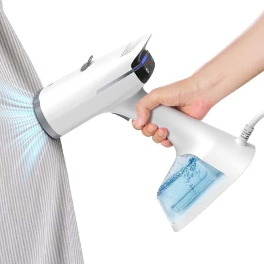 Ferro da Stiro Verticale Portatile con Serbatoio Acqua da 270ml per Vestiti, Aspirazione 3500Pa, Schermo LED Touch, Ferro da Stiro a Vapore Portatile per Vestiti