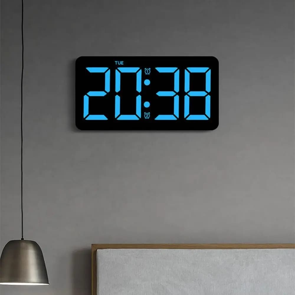 New wall electronic wall clock Multifunctional watch with digital LED date Table watch with DST display 12/24 hours per bedroom