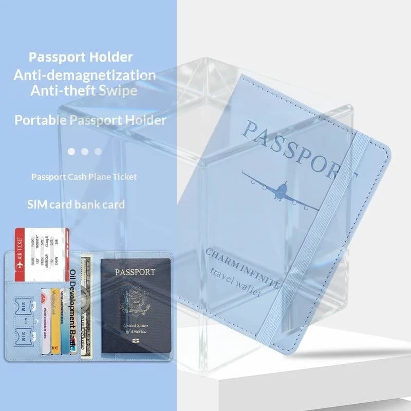 Porta Passaporto Impermeabile da Viaggio in Pelle PU con Scomparti per Carte di Credito per Nomadi