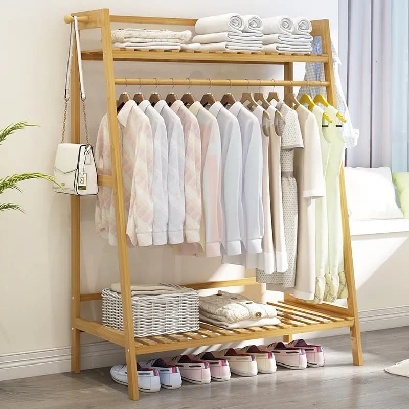 Wooden clothes stand for shoes Nordic suits Wardrobes Floor clothes Stripper Why I Pared Home accessories