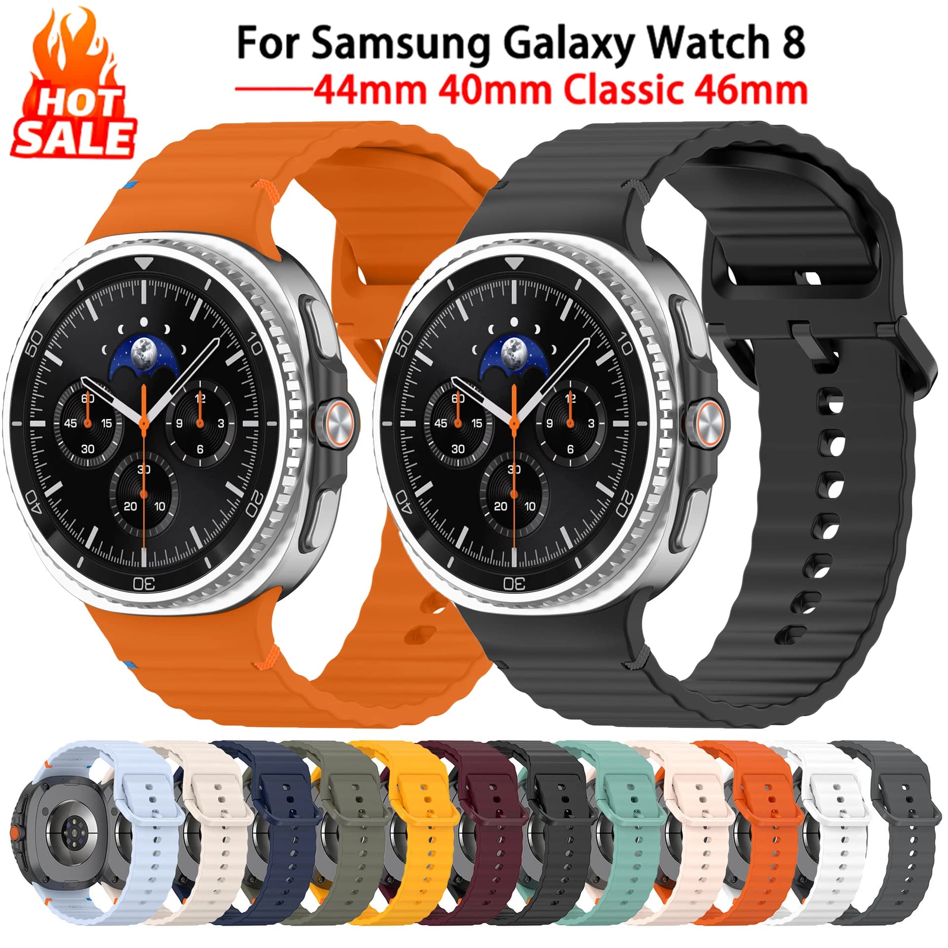 Cinturino in silicone originale per Samsung Galaxy Watch 8 Classic 46mm 40mm 44mm Pulseira Correa Bracciale Galaxy Watch 8 Cinturino sportivo
