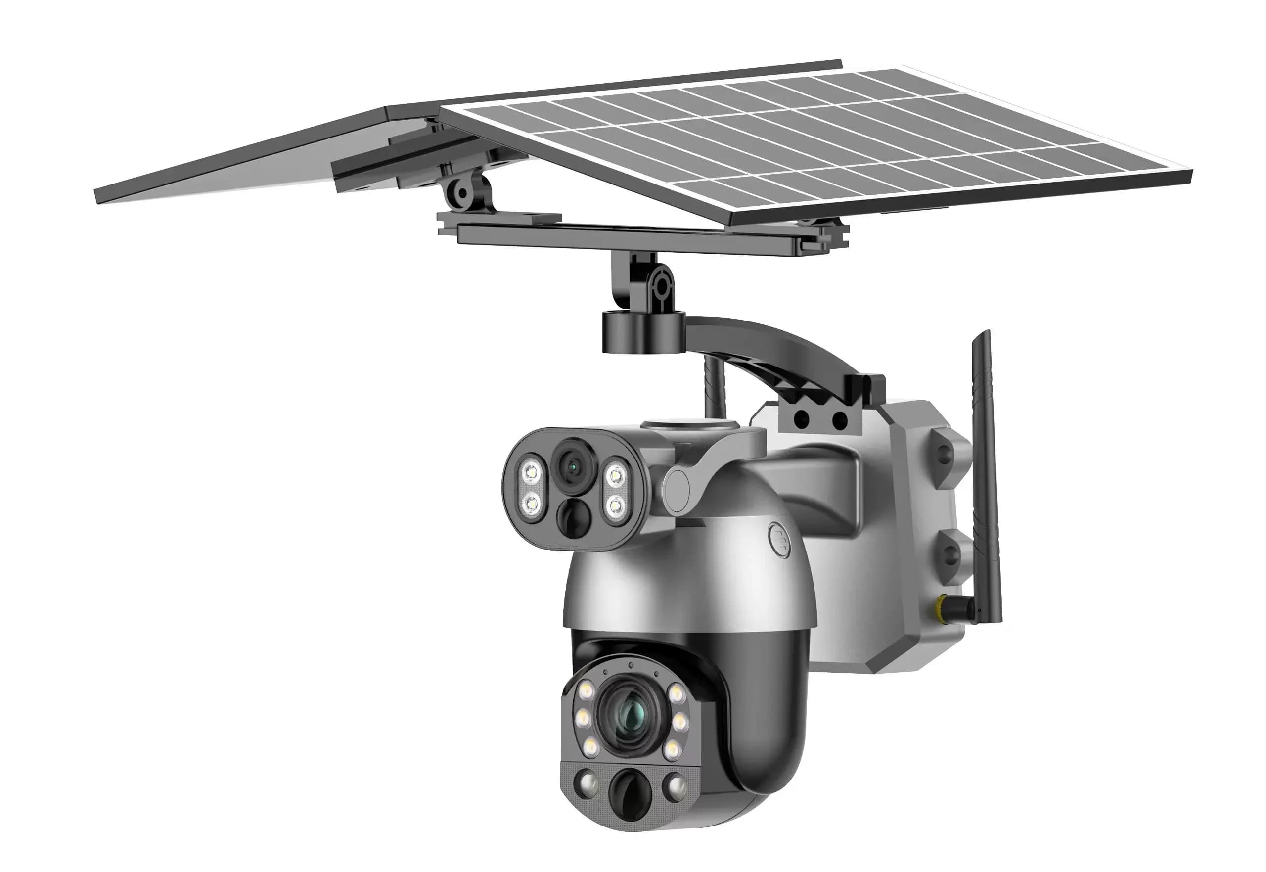4K 50X 10MP Solar Camera 4G SIM 360° Outdoor Dual Lens Human Tracking PIR Night Vision