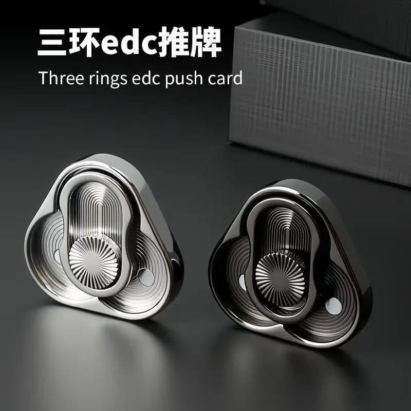 Triangle Spinner Flip Coin EDC Fidget Push Coin Decompression Hand Toy Handle Piece Fidget Spinner Fun Toy