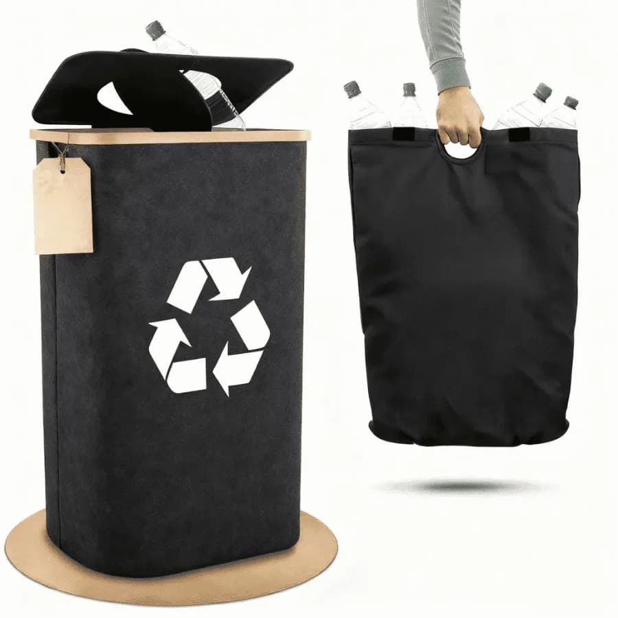 26 Gallon/100L Indoor Recycling Bin, With Washable Inner Bag, Large Kitchen and Home Recycle Trash Can for Bottles, Cans, Paper
