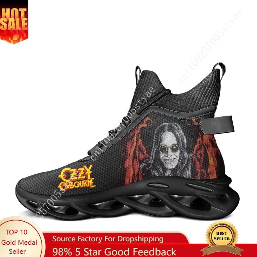 Ozzy Osbourne Rock Singer High Top Flats Sneakers Scarpe sportive da uomo e da donna per escursionismo e viaggio Scarpe da corsa leggere Scarpe personalizzate