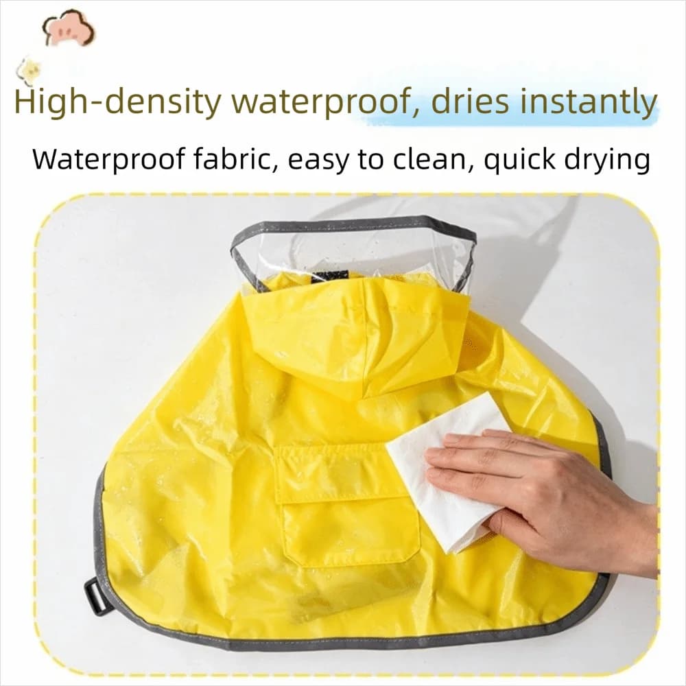 Windproof Dog Hooded Raincoat Breathable Leash Hole Dog Rain Cloak Reflective Pet All Inclusive Raincoat Travel