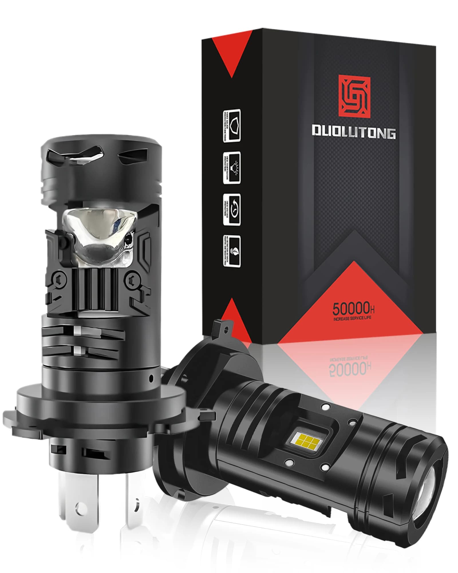 LED H7 H4 Bi Mini Projector Lens LED Car Headlight Bulb6000K 120W CANBUS Turbo Auto Bulb H4 Hi/Low Light Fog lamp bulb