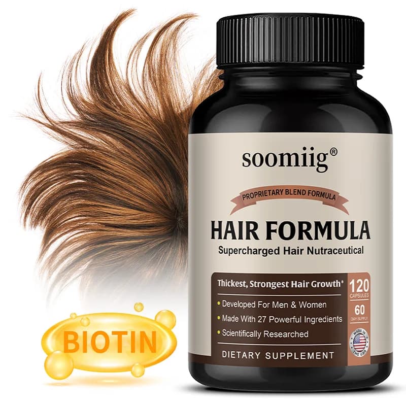 Capsule per la Cura dei Capelli, Potente Integratore Nutriente, Adatto sia per Uomini che per Donne, con Vitamine e Calcio, Biotina