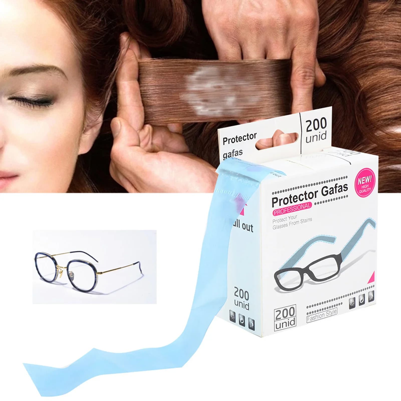 200 pz/scatola Occhiali Usa E Getta Maniche Per Gambe Copertura Barbiere Strumenti di Tinture Per Capelli Colorazione Dei Capelli Strumento Per Lo Styling Occhiali Protezione Accessorio