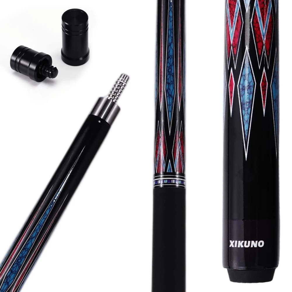 hit productXikuno Carbon Pool Cue 58-inch Two-piece Billiard Cue 11.5mm/12.5mm Graphite Hot Selling Black