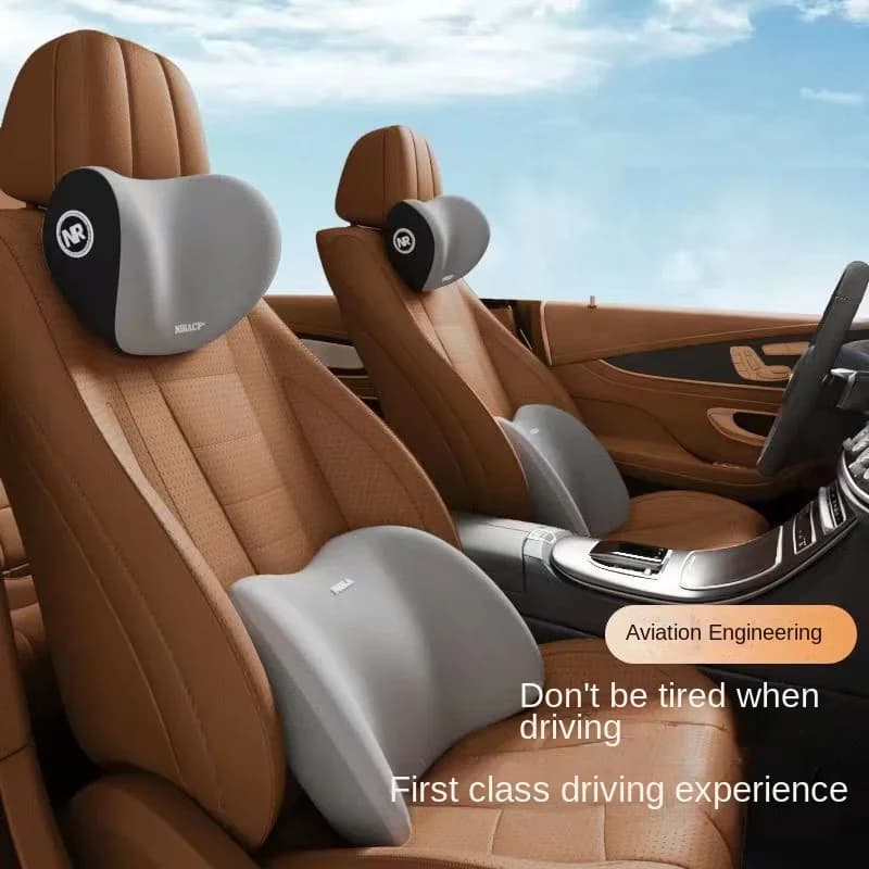 Cuscino universale per sedile auto per tutte le stagioni, ergonomico in memory foam - cuscino lombare o poggiatesta o set completo