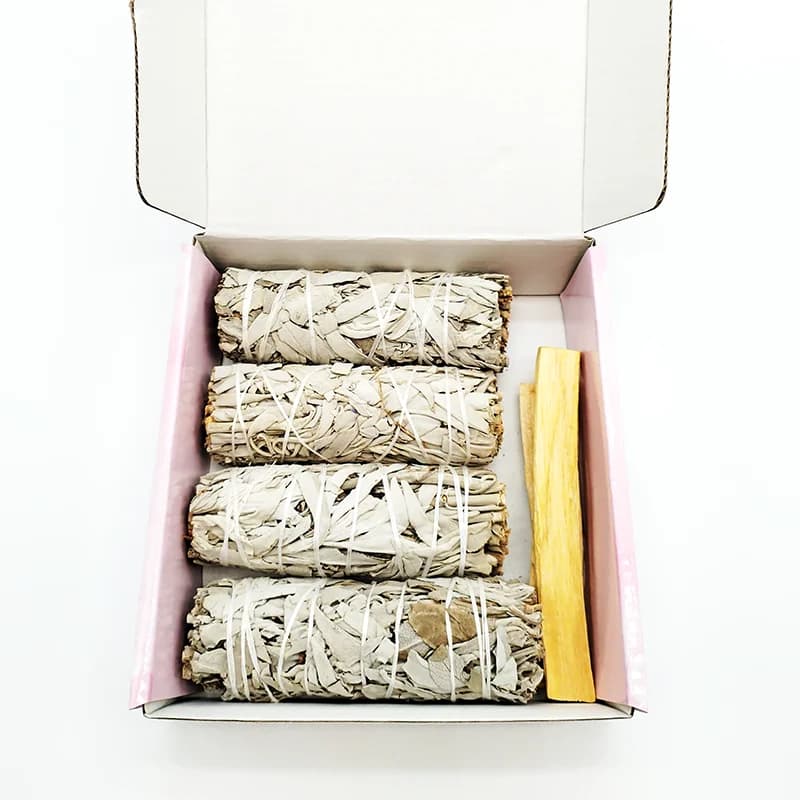 California White Sage Smudge Bundle Stick Palo Santo for Spiritual Incense Sticks Burning Aromatherapy Energy Cleansing Bundles