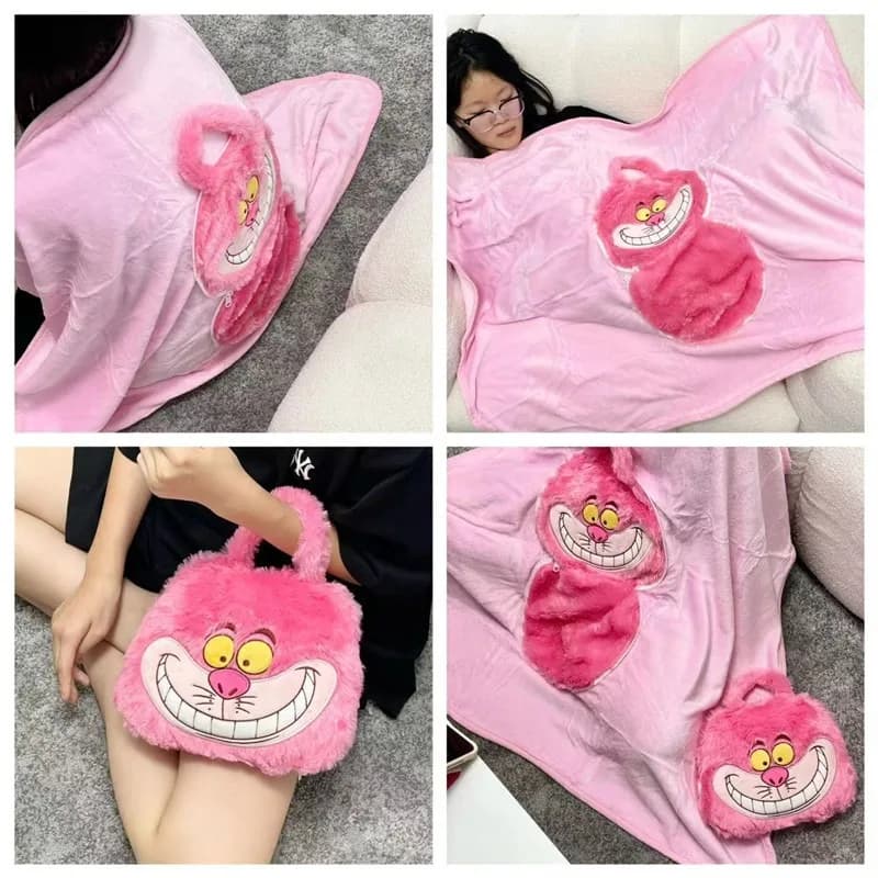 Cartone animato Il gatto dei Cheshire ‌ Coperta Borsa Cuscino Aria condizionata Coperta Ufficio Pisolino Pausa pranzo Coperta da tiro Regalo di festa