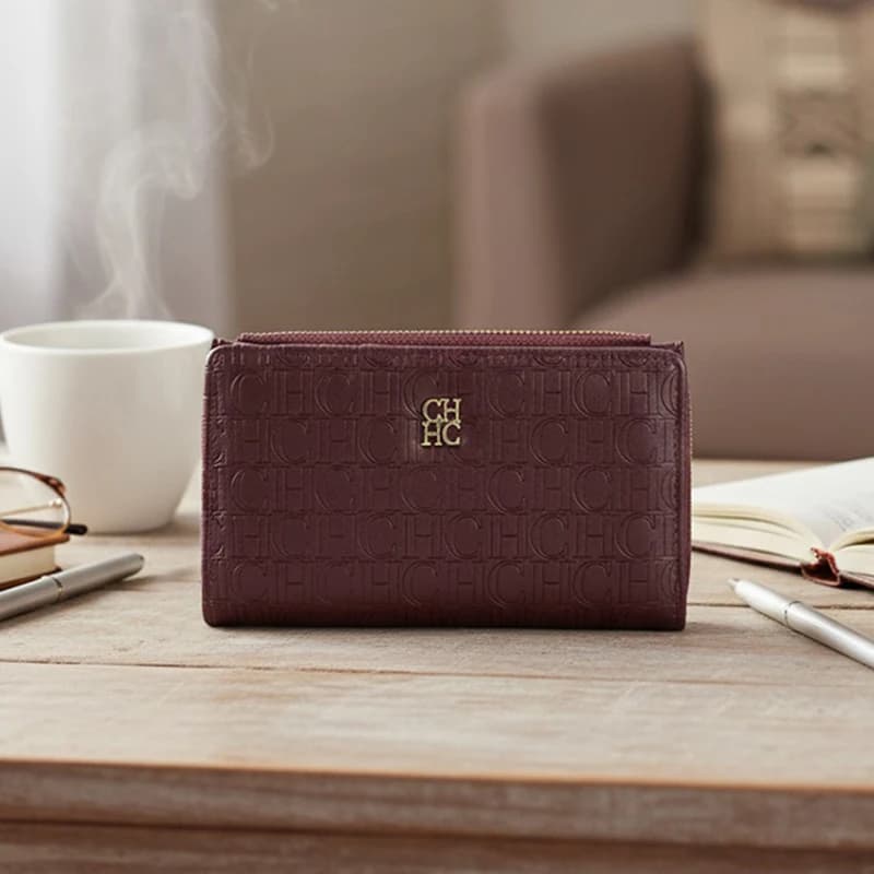 Portafoglio da donna corto stampato in pelle CH tinta unita versatile autunno/inverno lusso 2025 nuova borsa per carte di monete disponibile multi scene
