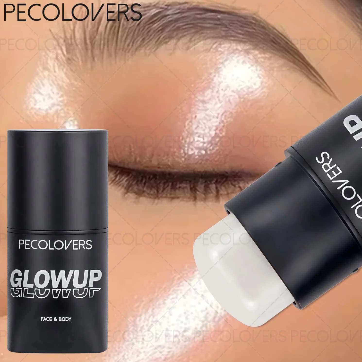 1 bastoncino portatile per il trucco - Strumento per il viso impermeabile, ideale per l'uso in viaggio, rosa e rosso, trucco viso