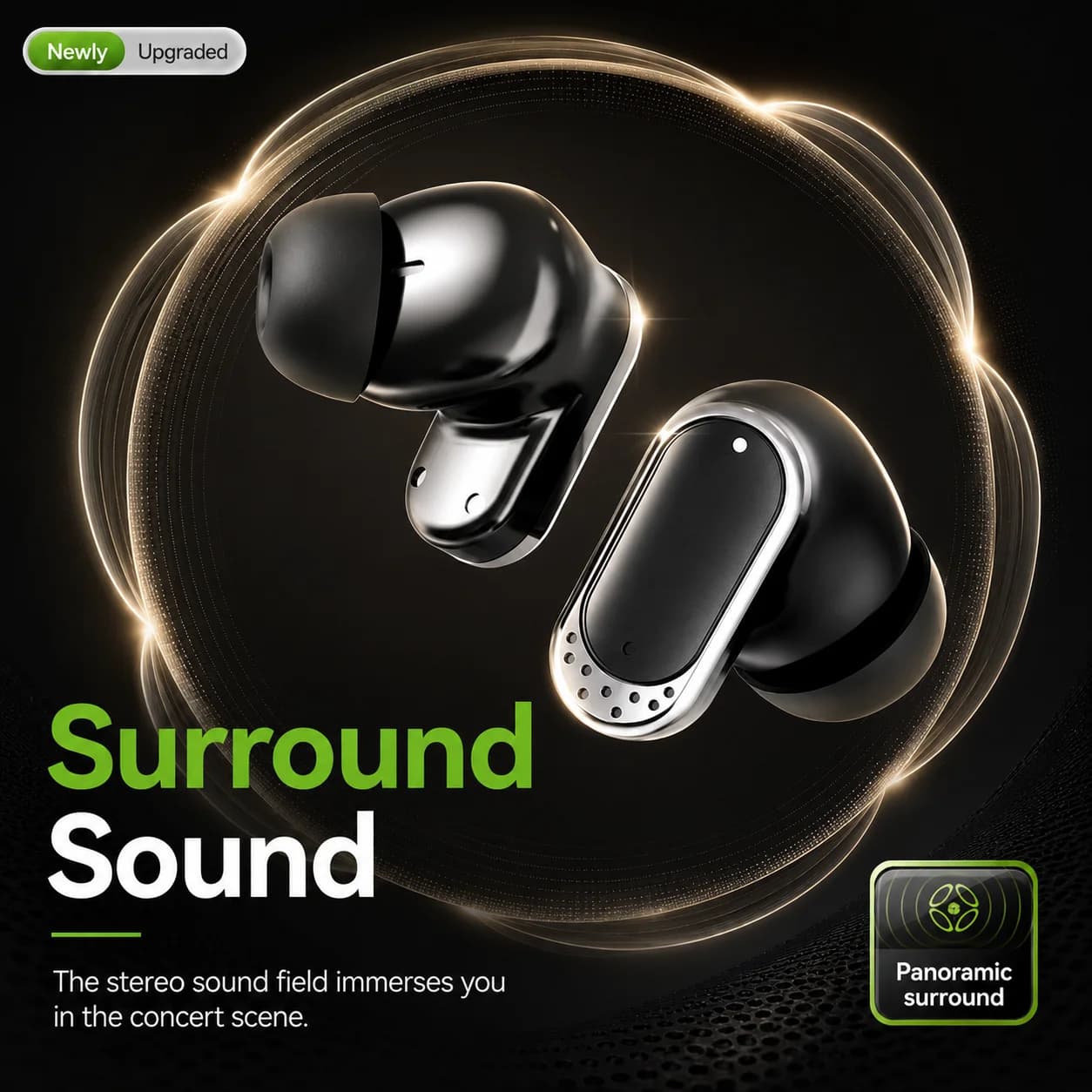 Auricolari Bluetooth Acer OHR751 TWS con audio panoramico surround, riduzione del rumore ENC, controllo touch, IPX4, auricolari sportivi wireless.