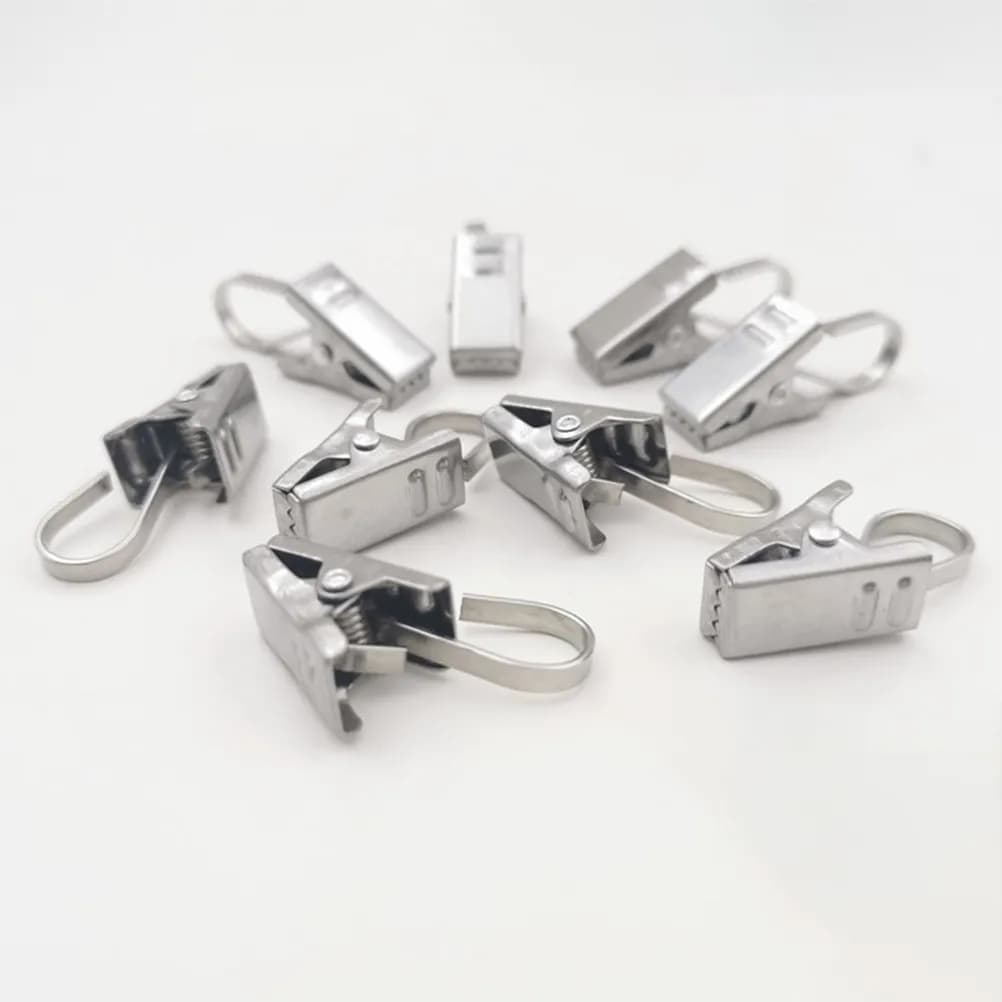 100 Pezzi Ganci per Tende in Acciaio Inossidabile, Clip Multiuso Antiscivolo per Fissaggio di Tende da Doccia e Aste per Tende