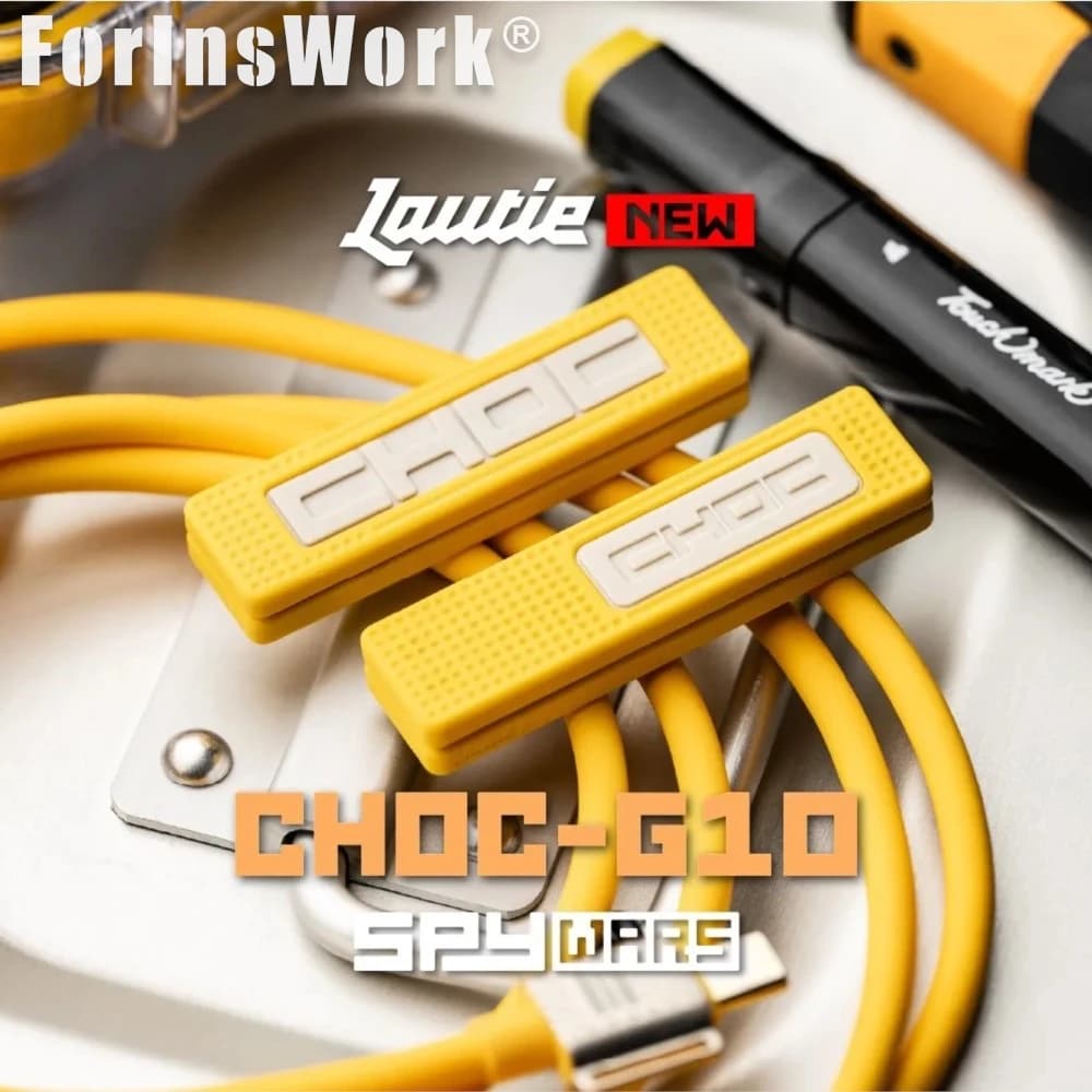 LAUTIE “Choc”G10(Yellow) + PEEK Internal Plate Mechanical Fidget Slider, SpyWars Series Stress Relief Toy