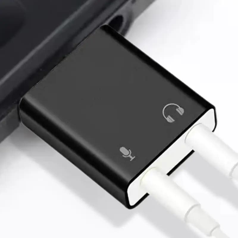 Scheda audio da 3,5 mm Interfaccia audio USB Adattatore per cuffie Scheda audio per microfono Altoparlante Scheda audio esterna per computer portatile