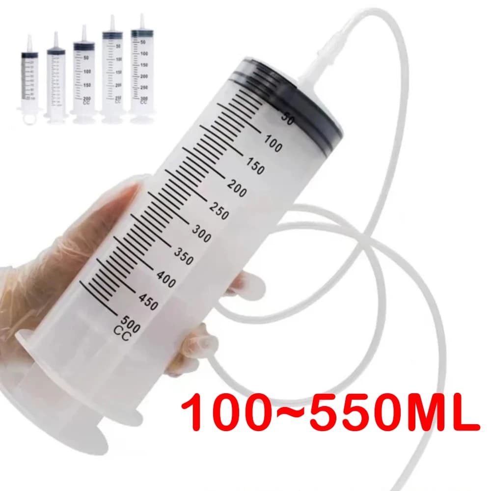 Grande siringa multifunzione misurazione pompa riutilizzabile animali alimentazione con scala tubo iniettore liquido olio per auto colla acqua fluida 550