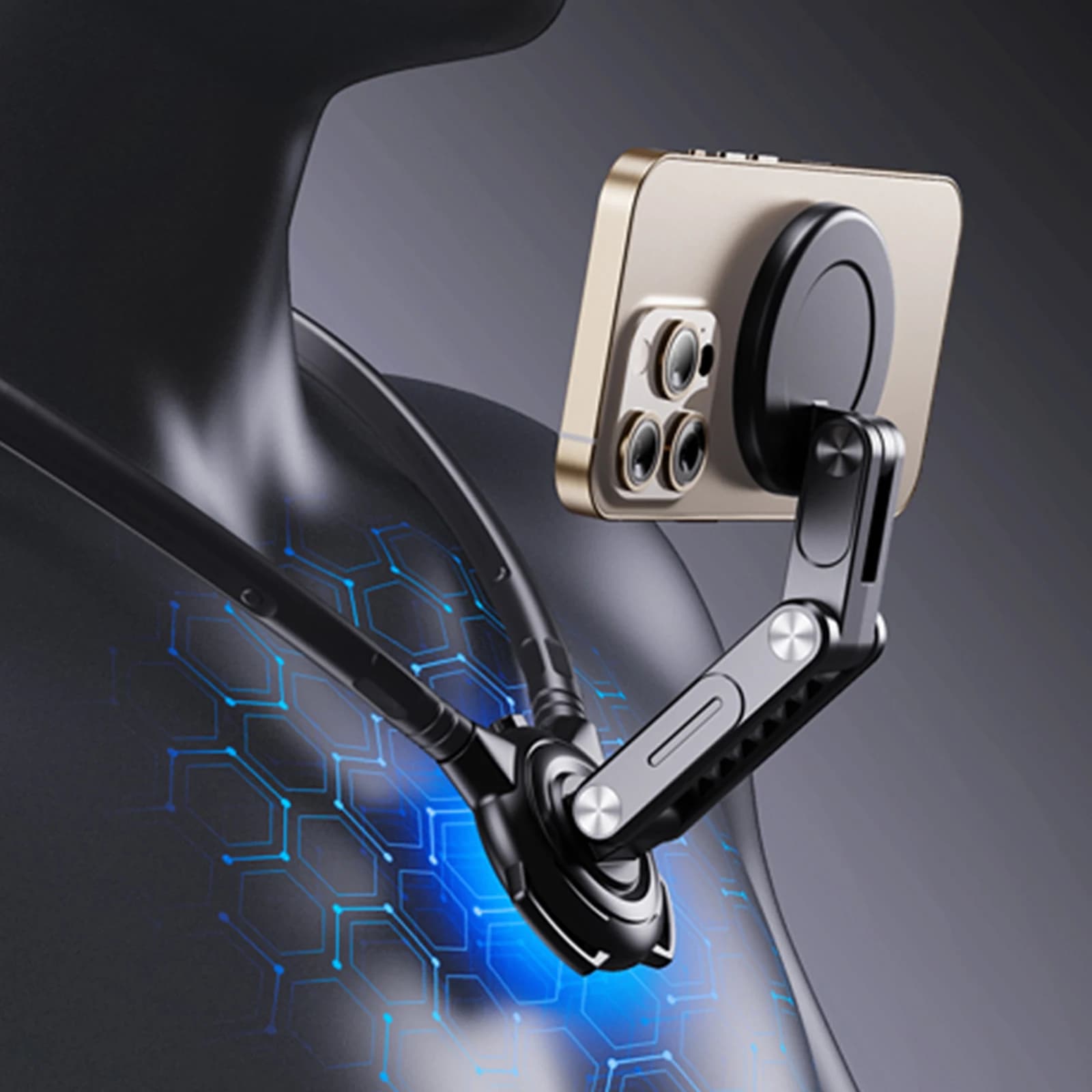 Support for Action Camera with Pneumatic Strap, Universal Magnetic Support for iPhone and Other Smartphones, for POV and Vlog Recordings