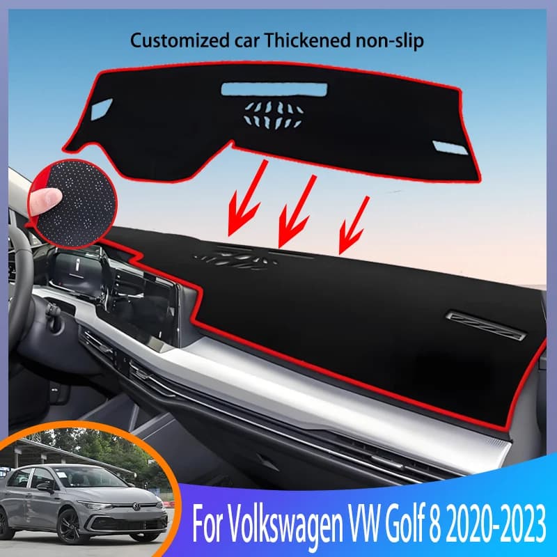 Auto Parts For Volkswagen VW Golf 8 2020~2023 2022 MK8 Car Dashboard Cover Mat Instrument Panel Carpets Non-Slip Pad Accessories