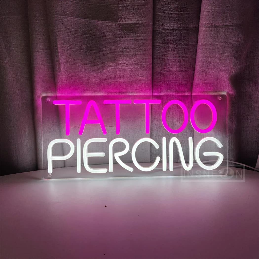 Tatuaggio Neon Sign Light Salon Studio Shop placca Pink LED Wall Art Decor Sign per Body Piercing Business Store Beauty Indoor USB