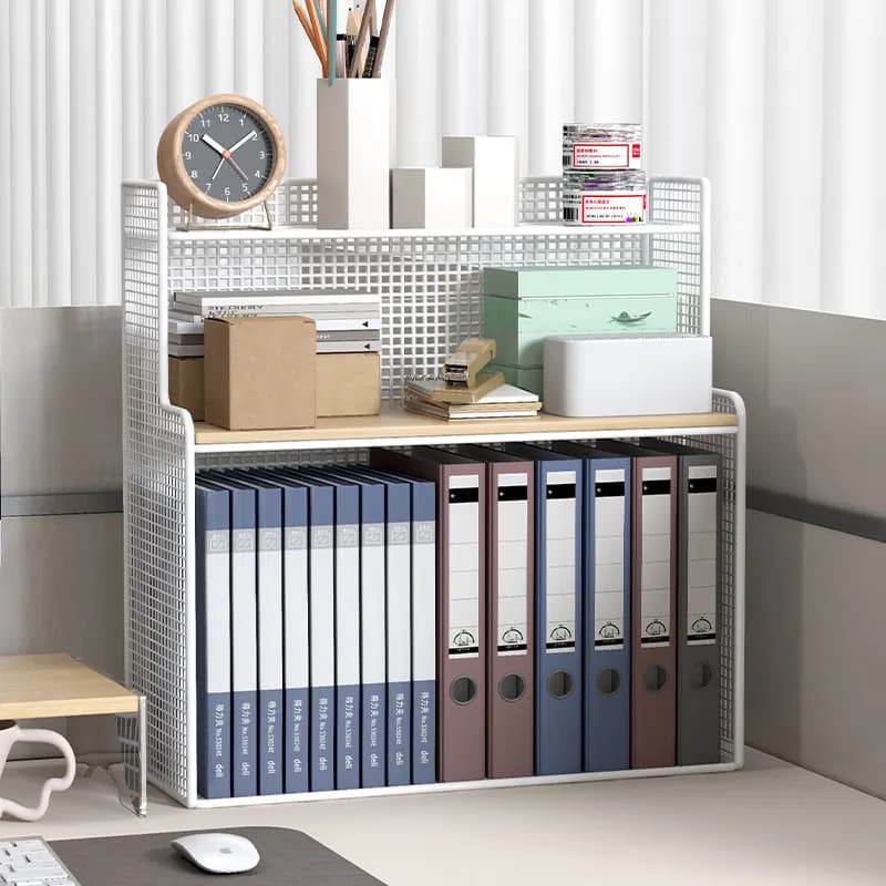 Metal Desk Organizer Shelf Multi-layer File Holder Document Tray Mobile Storage Rack Large Capacity Office Supplies Home