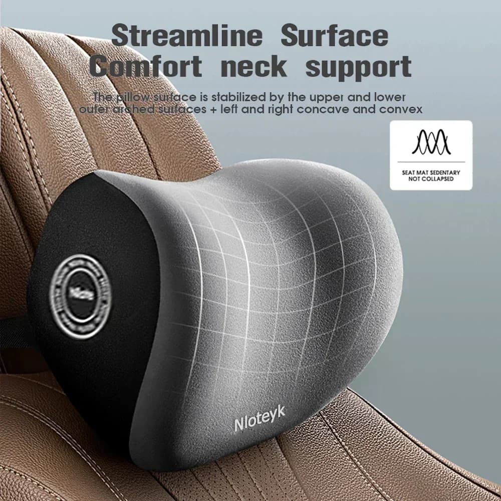 Car Memory Foam Neck Pillow Protective Lumbar Back Support Breathable Car Headrest Cushion Relieve Stress Car Seat Pillow