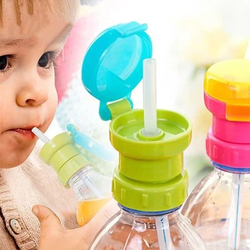 Tappo per bottiglia d'acqua per bambini Acqua di soda a prova di fuoriuscite con cannuccia Tazza di cannuccia per bevande di sicurezza Tazza con cannuccia per bevande sicura Tazza rotante