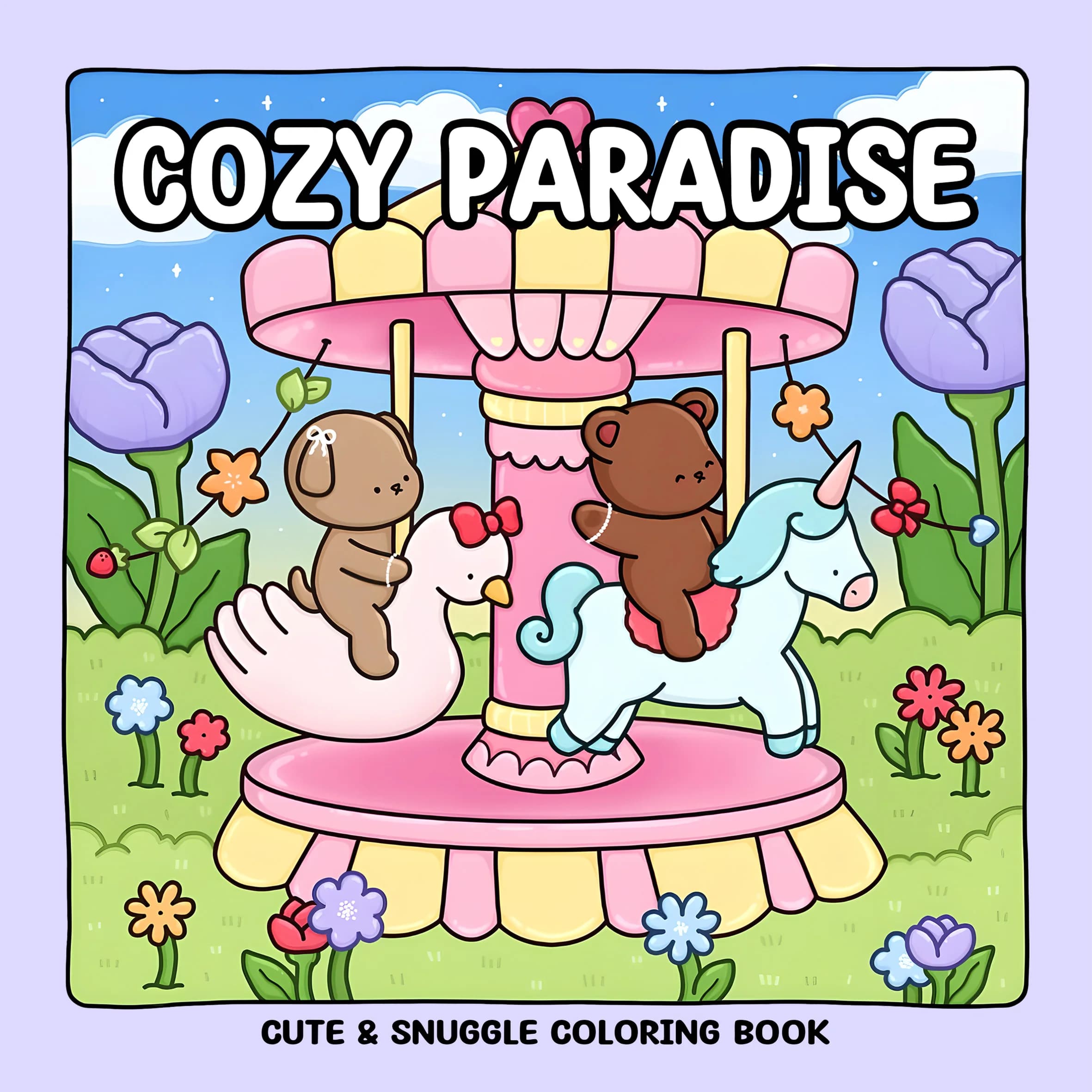 COZY PARADISE Bold-easy Patterns Coloring Book for Adults Cute Drawing Book Perfect Gift for Party and Birthday