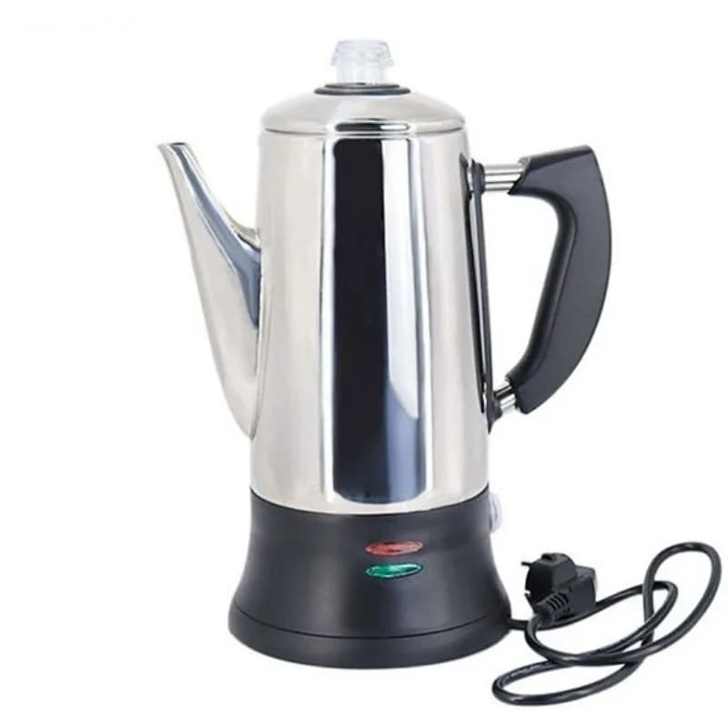 Popular 1.8L Stainless Steel Electric Coffee Tea Pot Percolator 12 Cups Coffee Kettles Brewer Maker with Filter for Home Travel