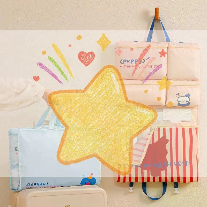 Borsa portaoggetti da viaggio pieghevole, organizer multifunzionale impermeabile portatile da appendere per biancheria intima e calzini