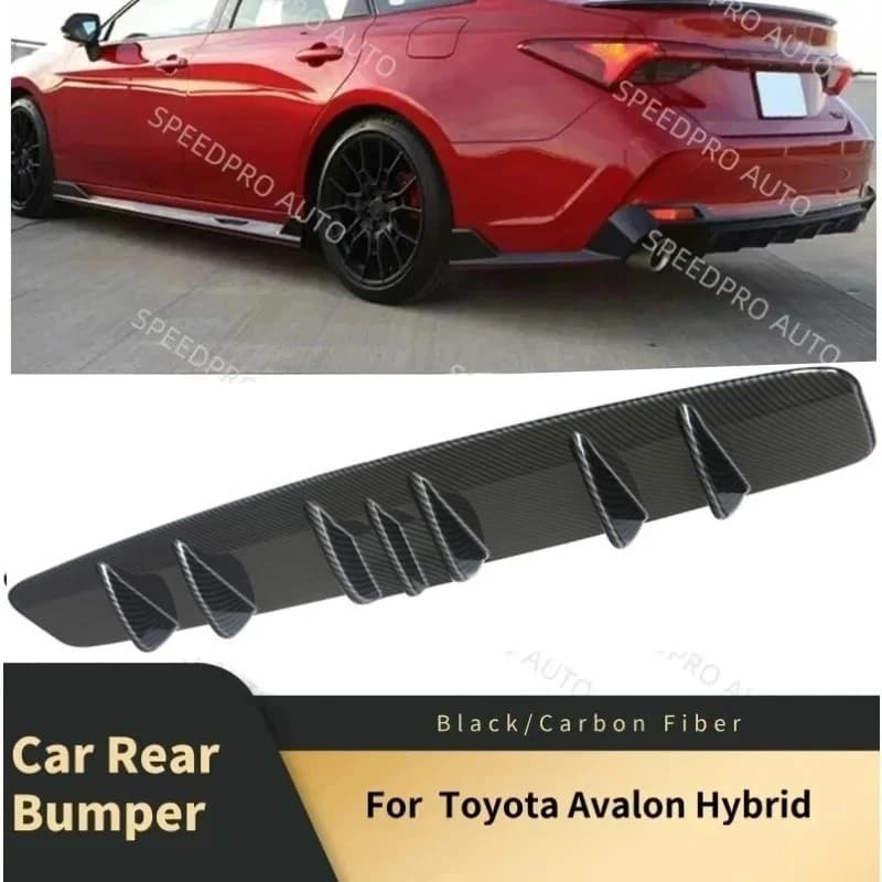 Diffusore paraurti posteriore auto 33 pollici per Toyota Avalon Hybrid, spoiler inferiore a 7 alette, splitter, accessori auto neri