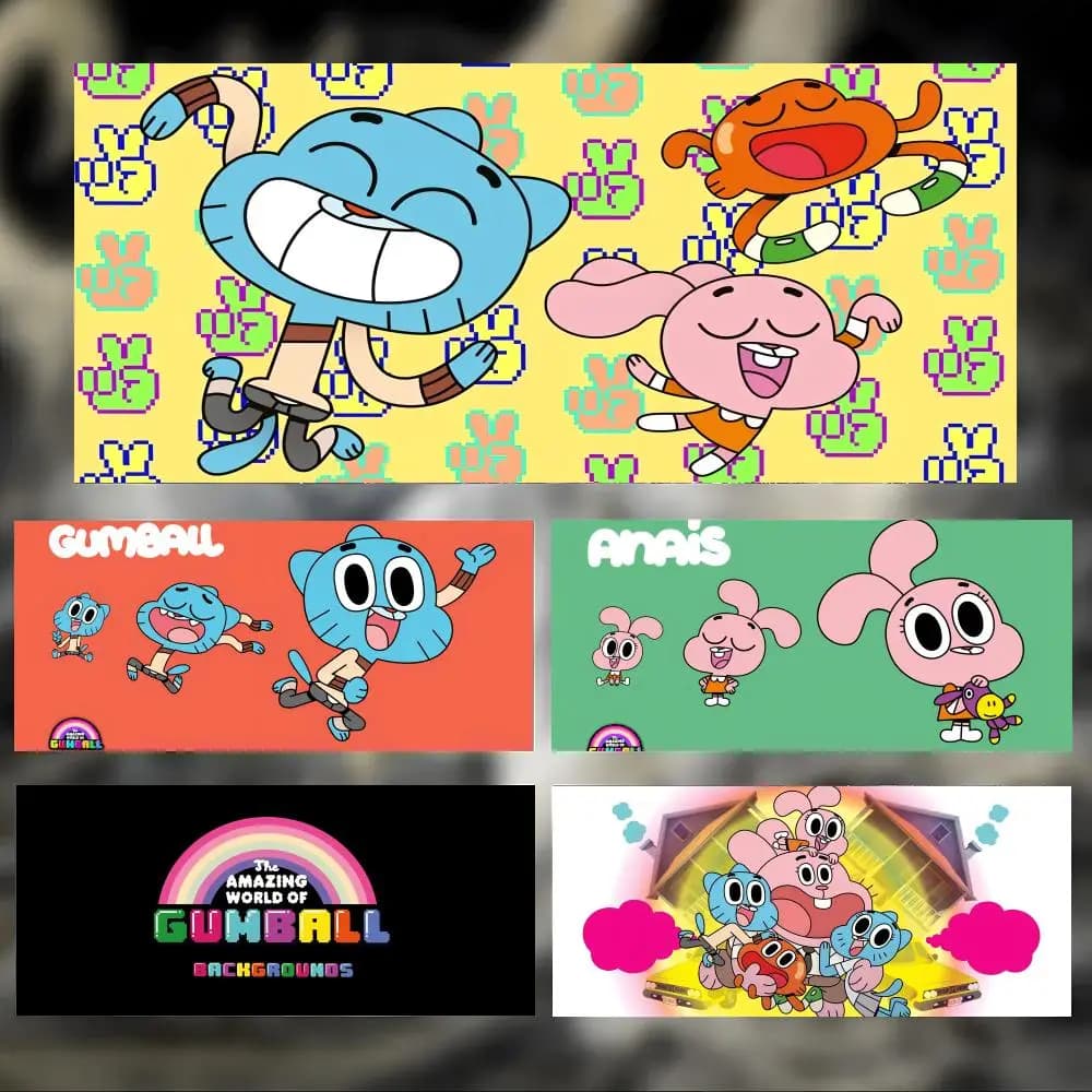 Cartoon Comedy T-The Amazing World of Gumball Mouse Pad Tappetino per mouse da gioco di grandi dimensioni con bordi cuciti Tappetino da scrivania ispessito per PC