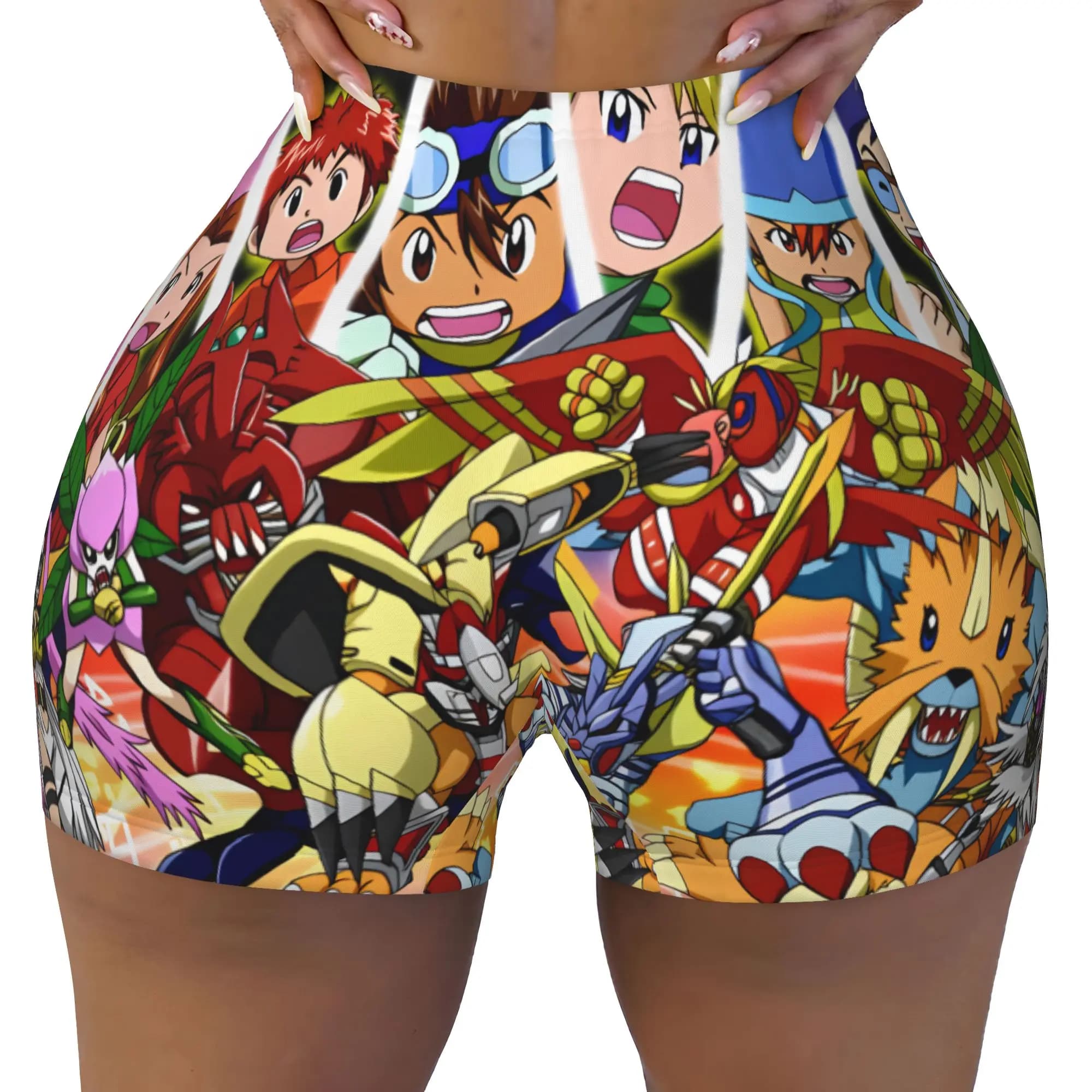 Joe Kido Digimon Izzy Izumi Running Volleyball Workout Shorts Women Mimi Tachikawa Sora Athletic Gym Yoga Shorts