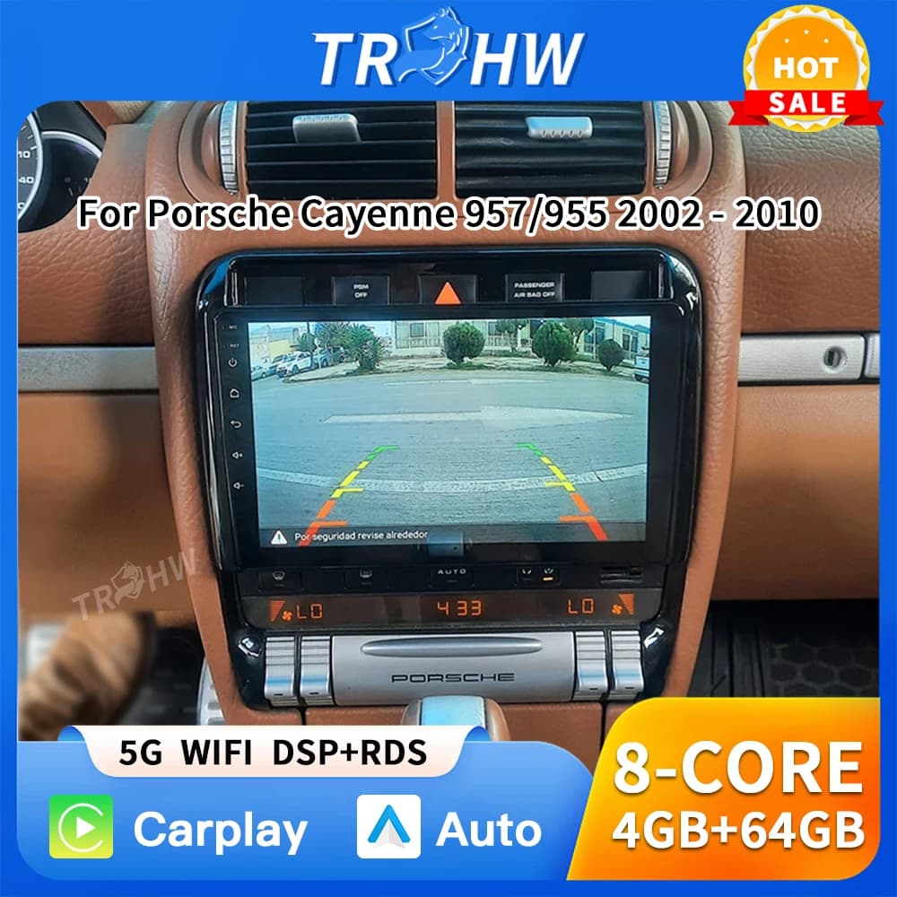 TRHW Autoradio Lettore Video Multimediale per Auto WIFI per Porsche Cayenne 957/955 2002 - 2010 HeadUnit GPS Autoradio Carplay BT