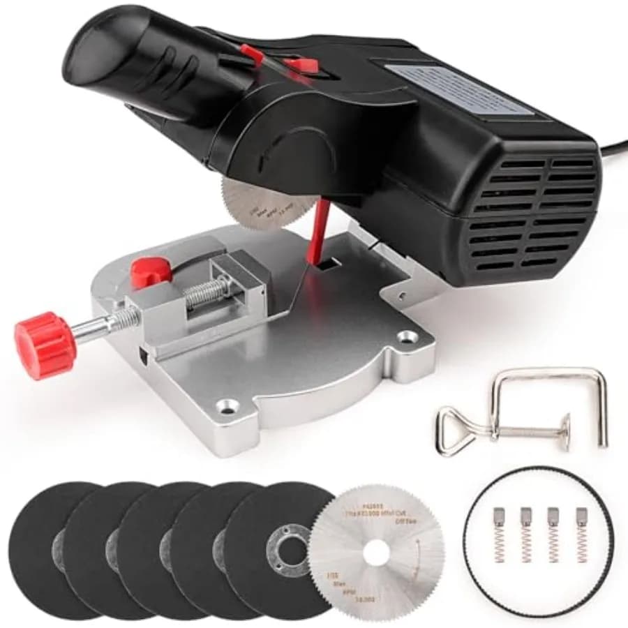 Mini Sega Circolare da Banco per Taglio Metallo, Aste per Frecce, Lavorazione del Legno, Modellismo, Piccola Sega Elettrica da Tavolo