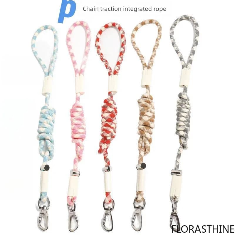 Black and White Round P Chain Dog Leash Durable Nylon Polyester Adjustable Slip Anti for Small Medium Large Dogs Pet Supplies