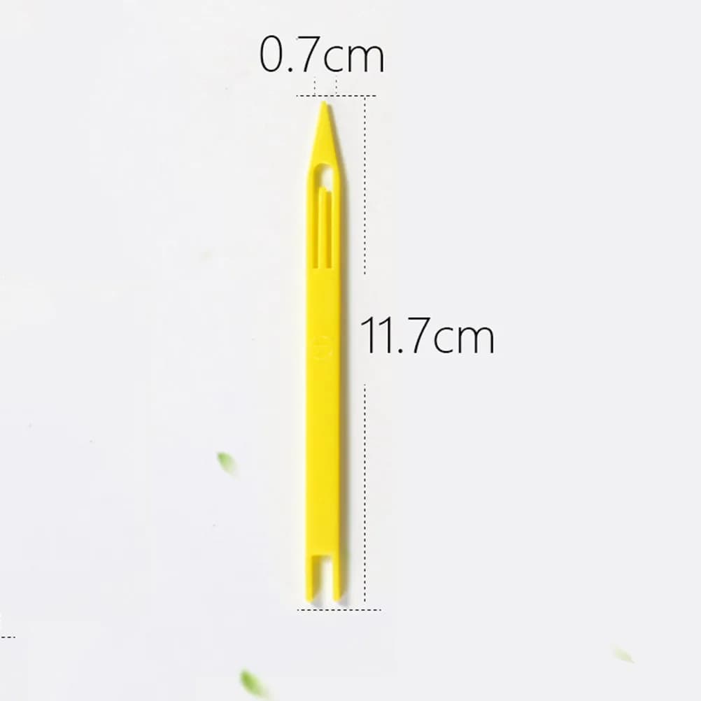 30 Pezzi Ago per Rete da Pesca, Attrezzo Professionale in Plastica per Riparazione Reti, Attrezzatura da Cucito, Giallo 0.8x13cm