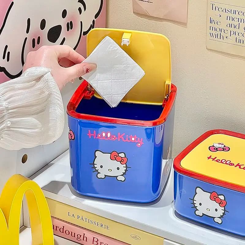 Cestino da scrivania Hello Kitty, simpatico e creativo, per casa, cucina, camera da letto, mini cestino da appoggio, contenitore per oggetti vari